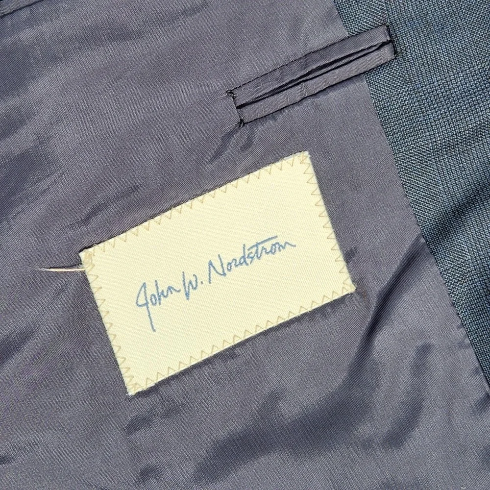 mens John Nordstrom sport coat‎ Blazer 100% Wool navy Blue LORO PIANA 110's 39 C